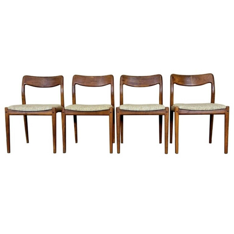 Set van 4 vintage teakhouten stoelen van Johannes Andersen voor Uldum Møbelfabrik, 1960-1970