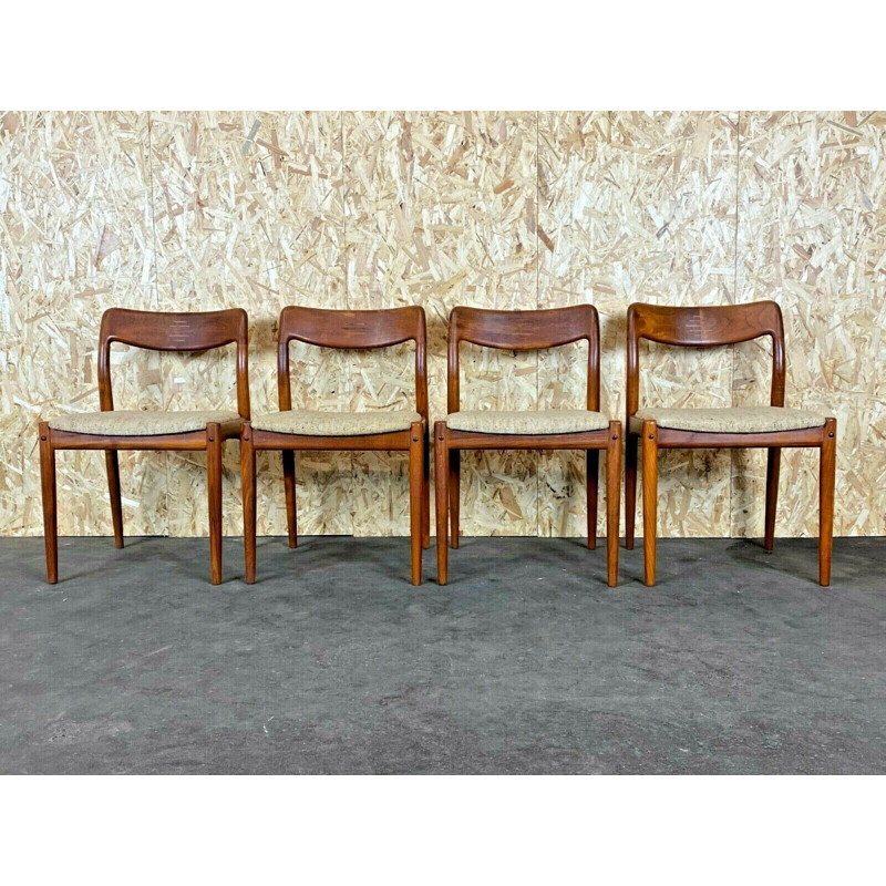 Set of 4 vintage teak chairs by Johannes Andersen for Uldum Møbelfabrik, 1960-1970s