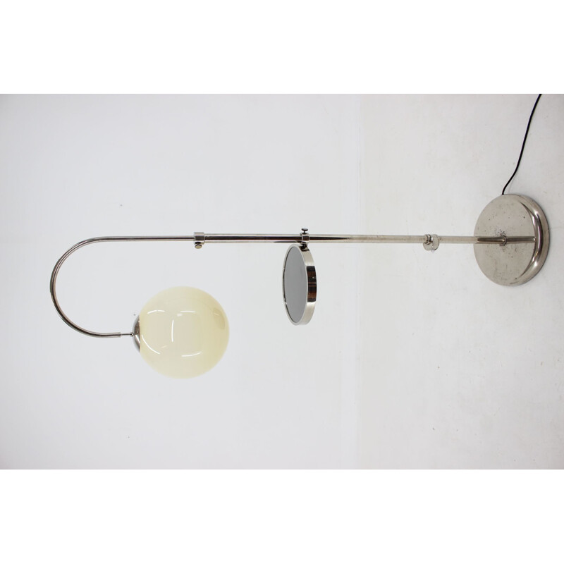 Vintage chrome-plated functionalist floor lamp, Czechoslovakia 1930