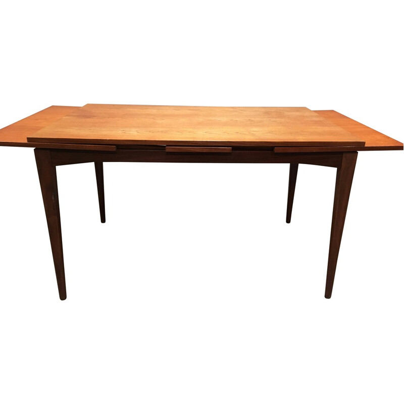 Extendable dining table in teak wood - 1950s