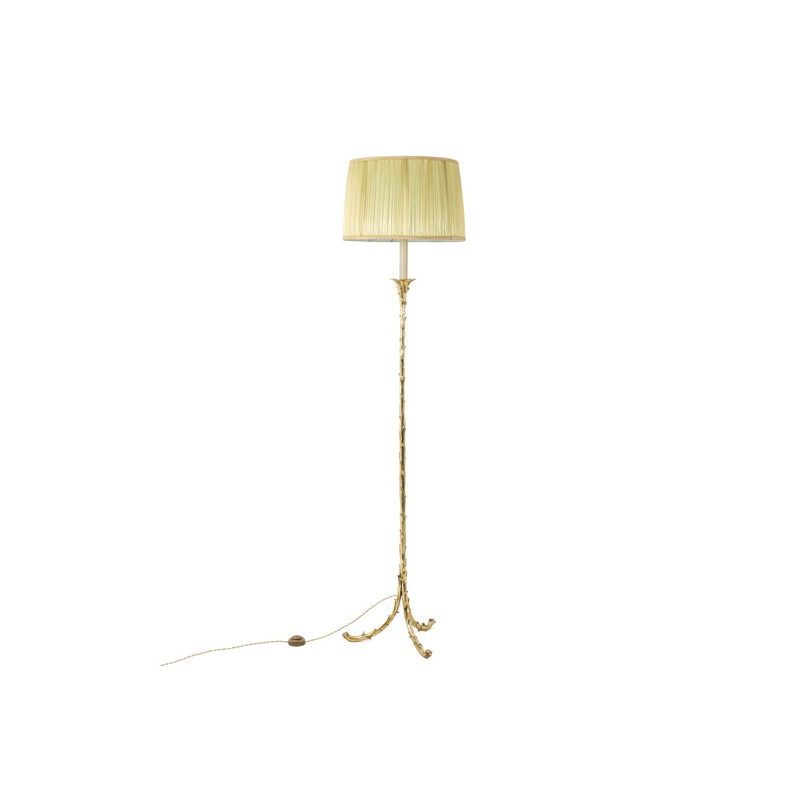Vintage Dreibeinige Stehlampe aus vergoldeter Bronze von Maison Baguès, 1970