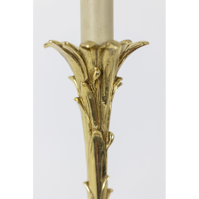 Vintage tripod floor lamp in gilt bronze by Maison Baguès, 1970