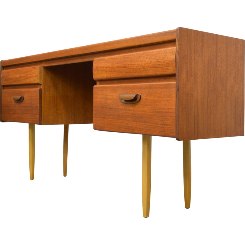 Mid-century teak desk with drawers, William LAWRENCE - 1960s