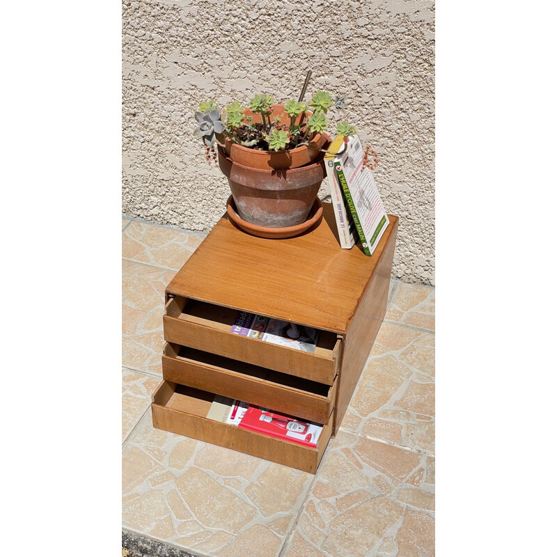 Vintage wooden workshop box with drawers