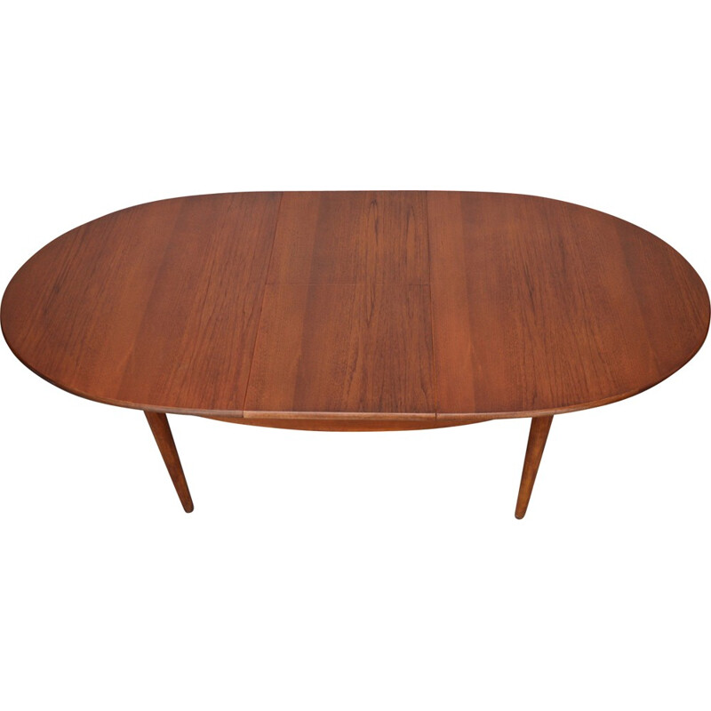 Mid century teak extendable oval dining table - 1960s
