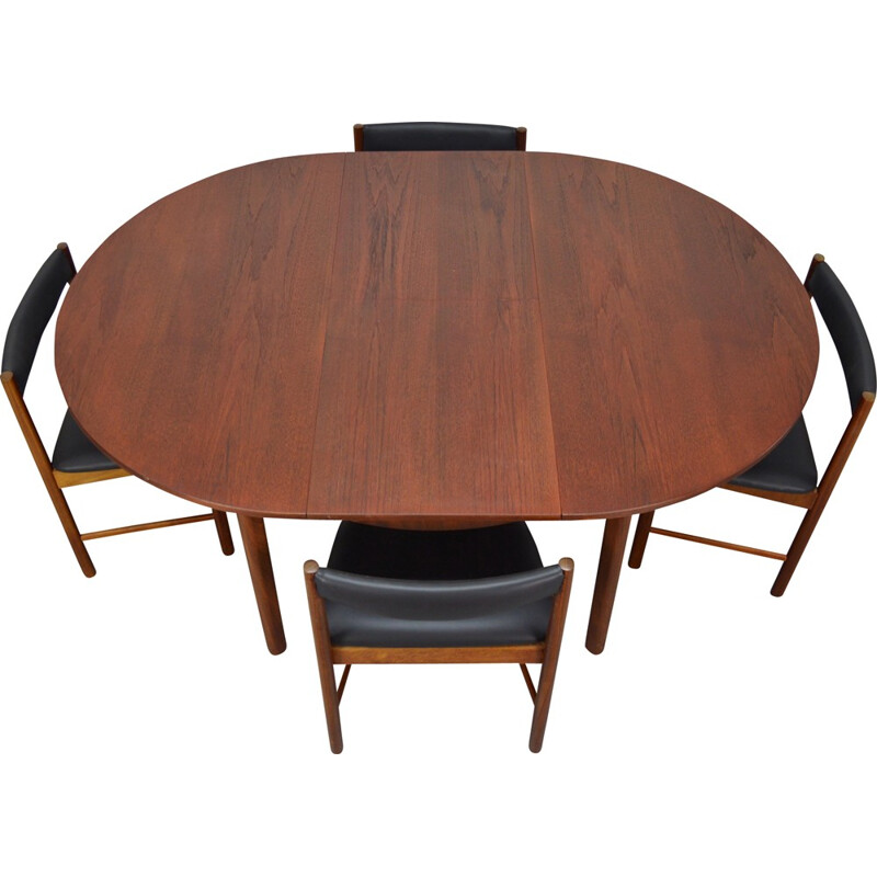 McIntosh teak extendable dining table and chairs - 1960s