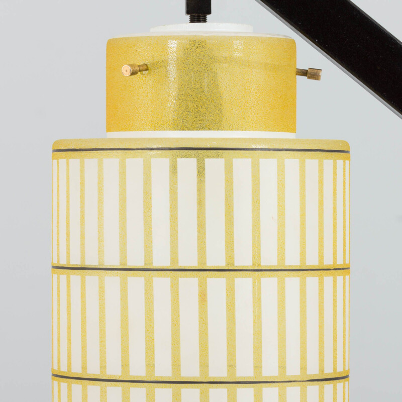 Geometrische Vintage-Stehlampe aus bemaltem Glas, 1960