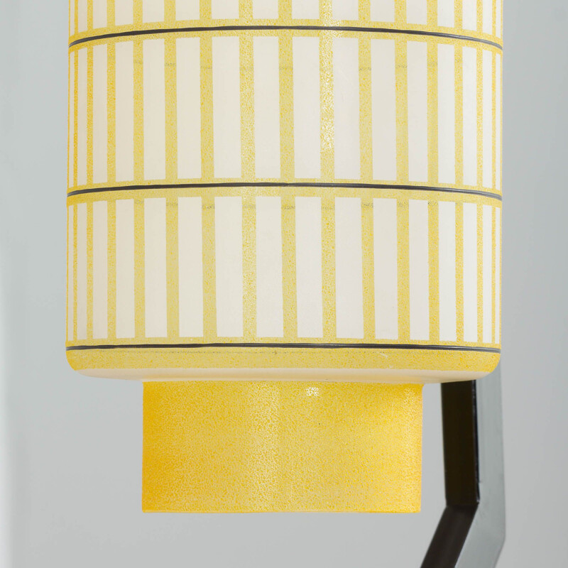 Lampadaire géométrique vintage en verre peint, 1960