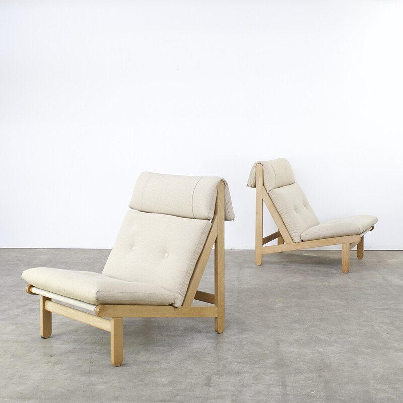 Ensemble de 2 fauteuils et ottoman " A Frame" Schiang, Bernt PETERSEN - 1960