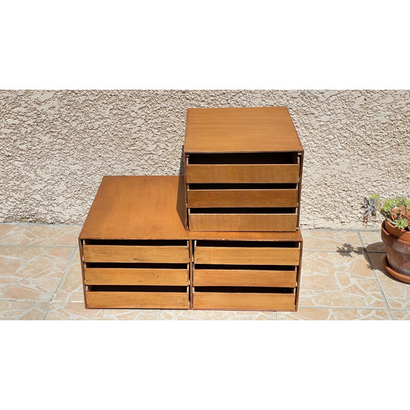 Vintage wooden double workshop box