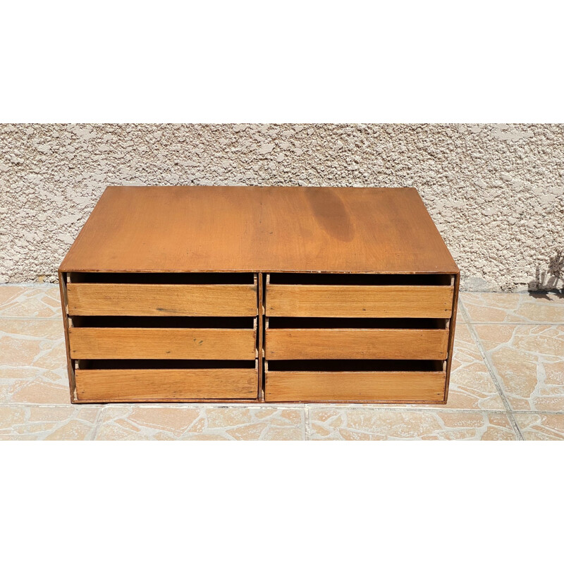 Vintage wooden double workshop box