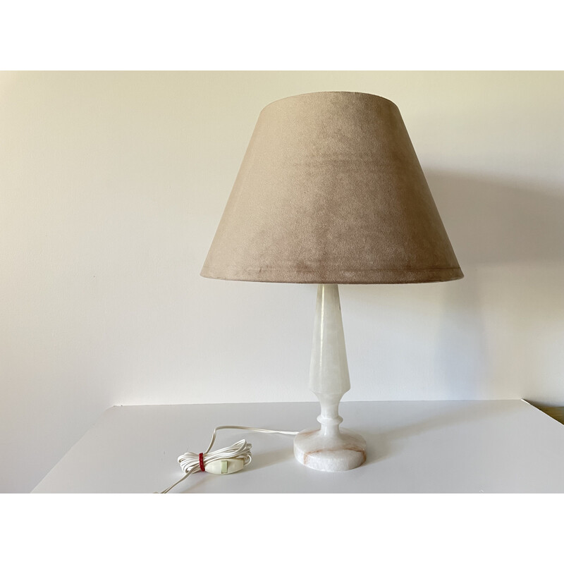 Vintage geometric lamp in alabaster stone