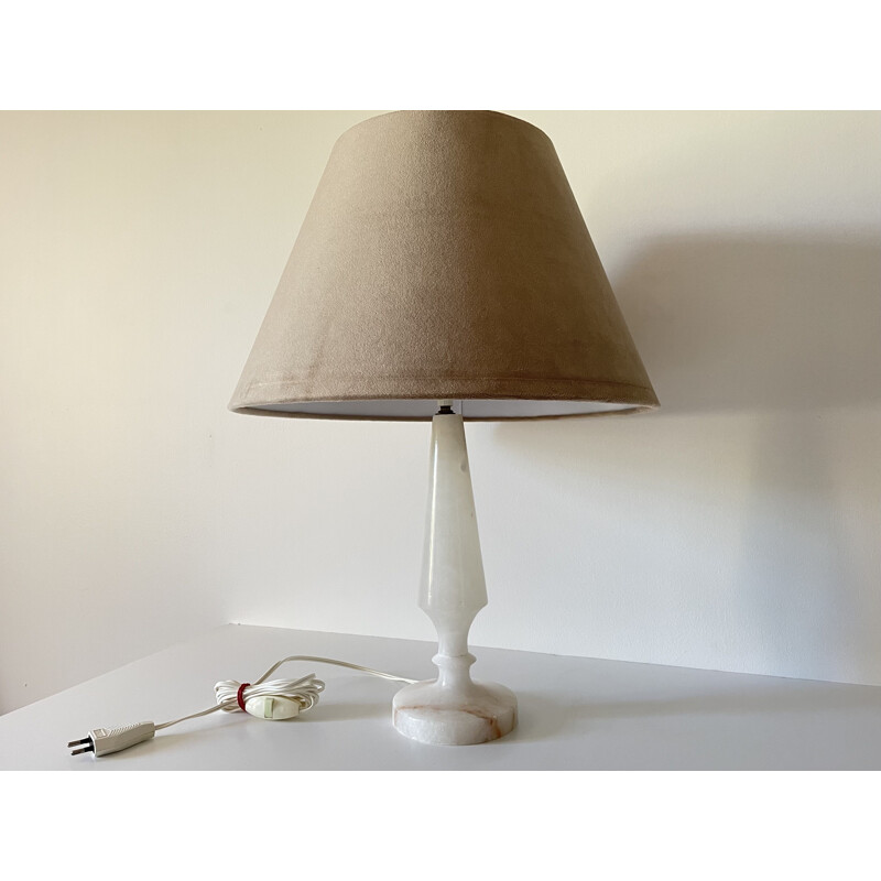 Lampe géométrique vintage en pierre d'albâtre