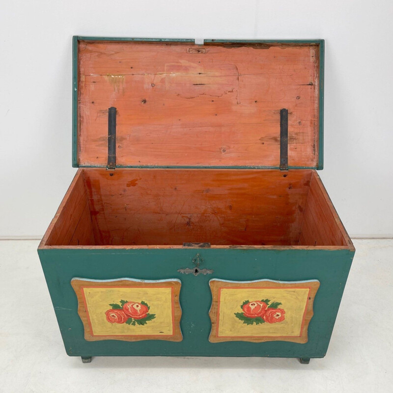 Vintage wooden chest, Czechoslovakia