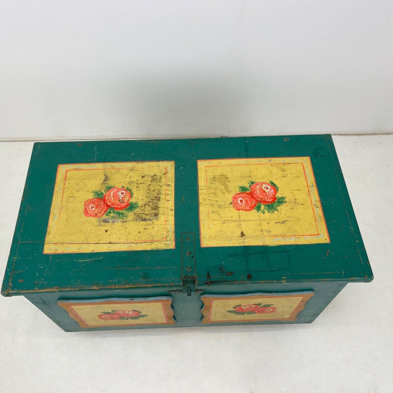 Vintage wooden chest, Czechoslovakia