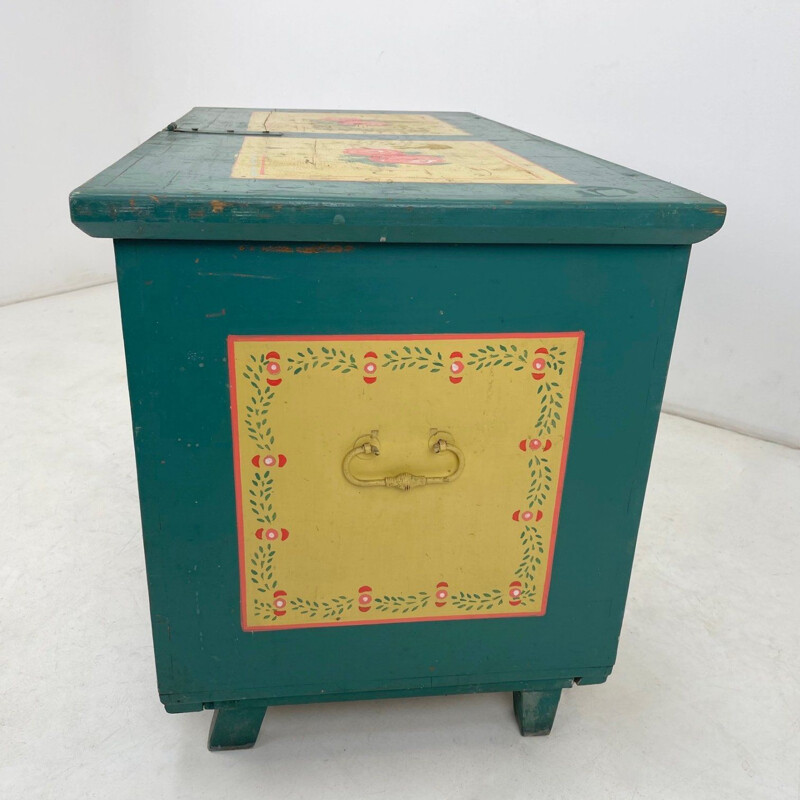 Vintage wooden chest, Czechoslovakia