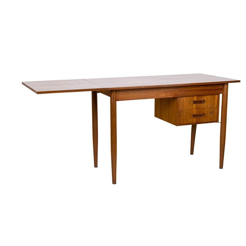 Vintage teak desk with chair by Gunnar Nielsen Tibergaard, 1960s