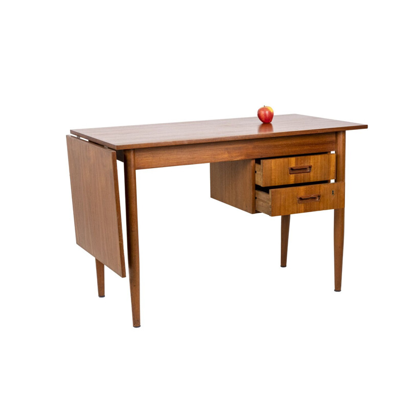 Vintage teak desk with chair by Gunnar Nielsen Tibergaard, 1960s