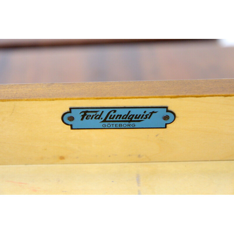 Paire de tables de chevet vintage en acajou par Ferdinand Lundqvist, Suède 1960