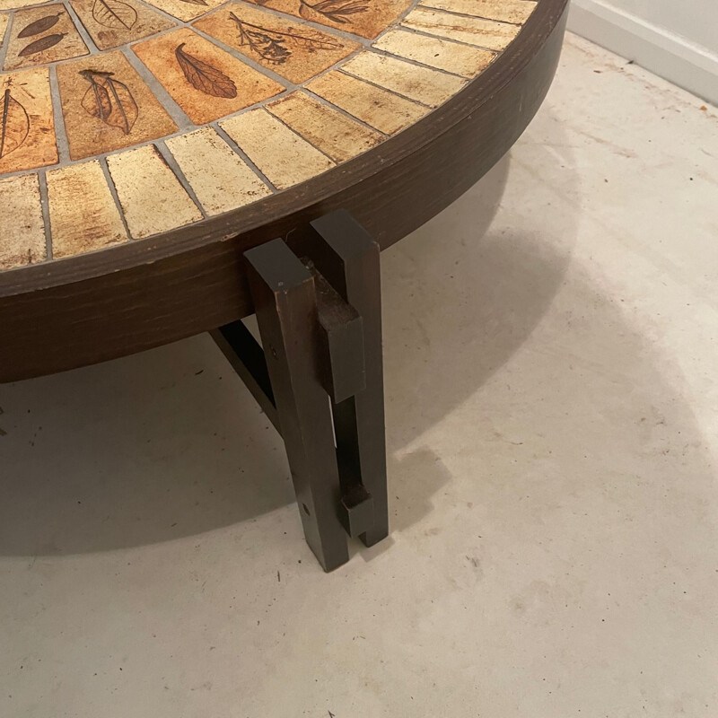 Vintage laminated wood coffee table by Roger Capron