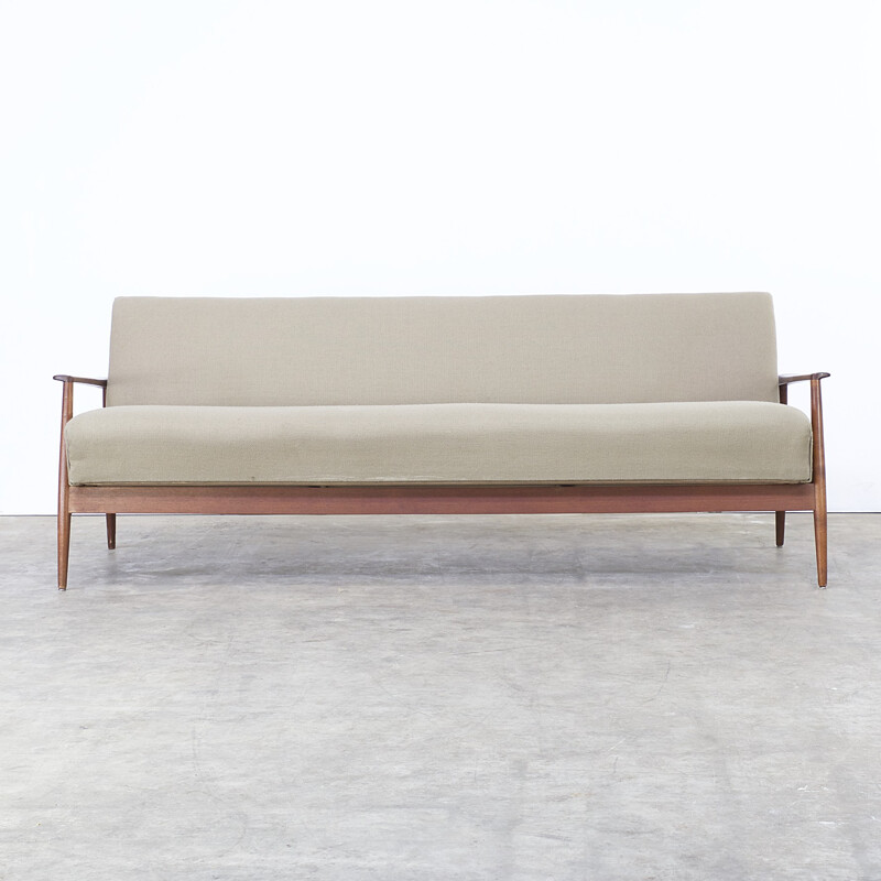 Mid-century daybed in teak and fabric - 1960s