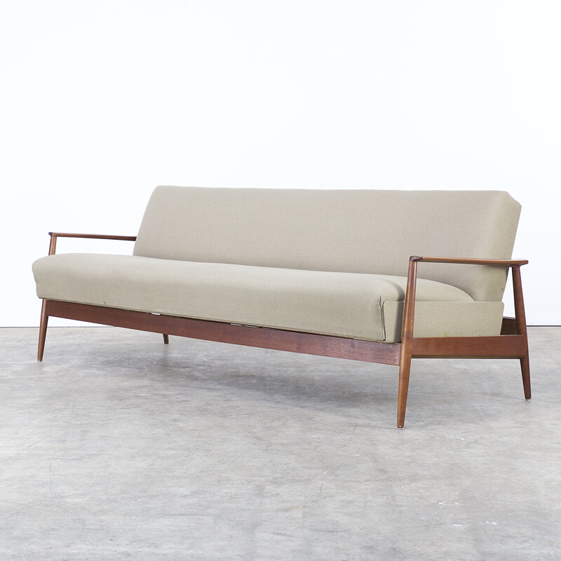 Mid-century daybed in teak and fabric - 1960s