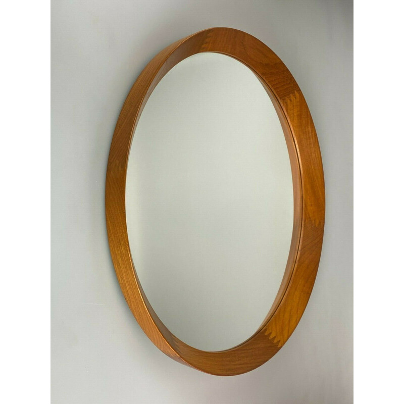 Vintage teak wall mirror by Pedersen & Hansen Viby J, 1960s