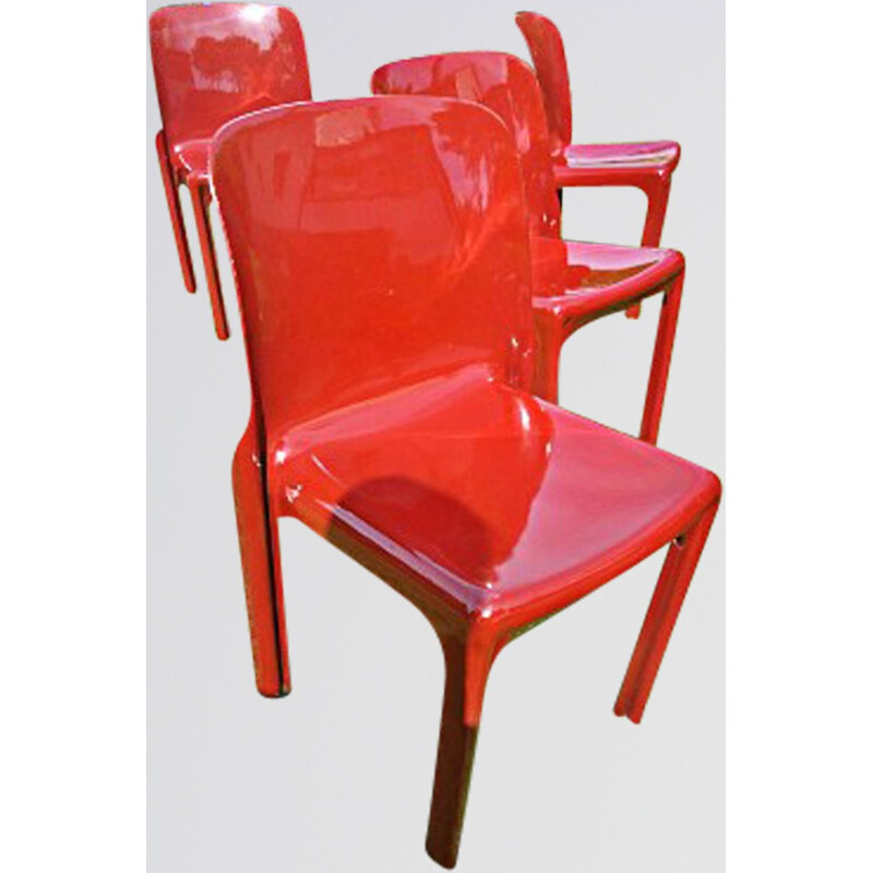 Set of 4 "Selene" chairs, Vico MAGISTRETTI - 1970s