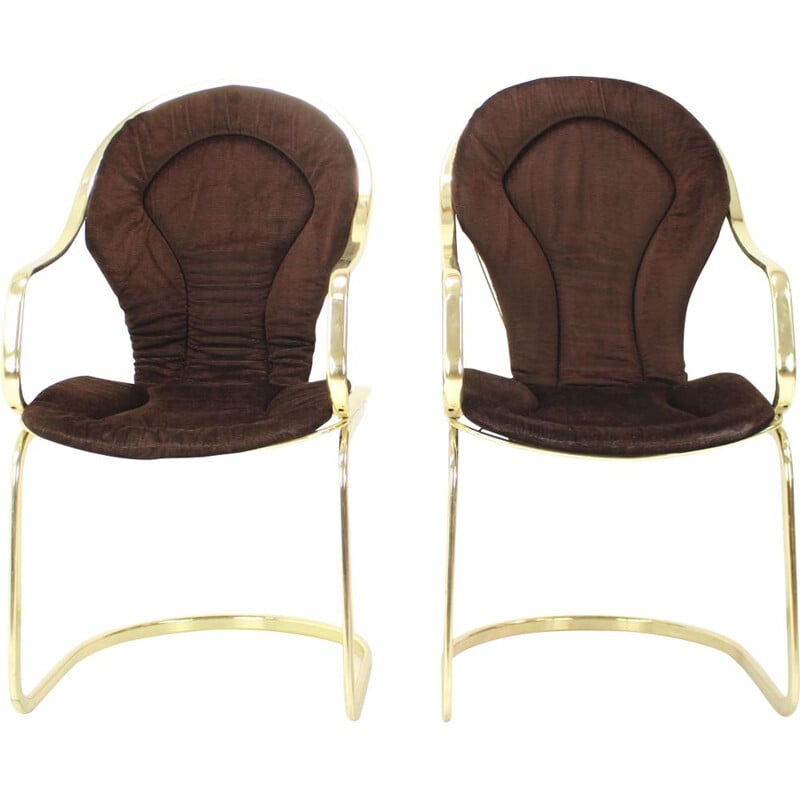 Pair of mid century armchairs by Gastone Rinaldi, Italy 1970s