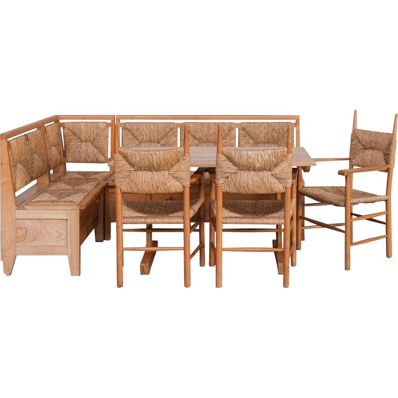 Mid-century rush dining set, Holland 1960s