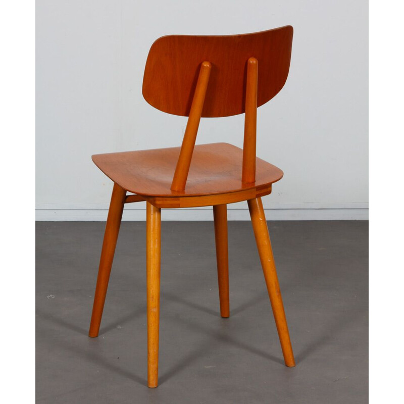 Pair of vintage wooden chairs by Ton, 1960