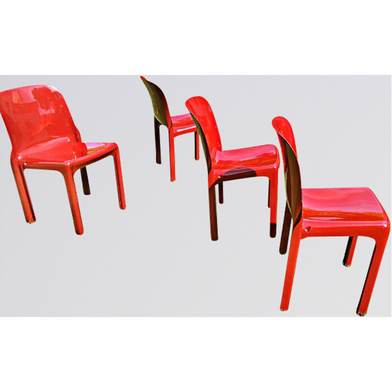 Set of 4 "Selene" chairs, Vico MAGISTRETTI - 1970s