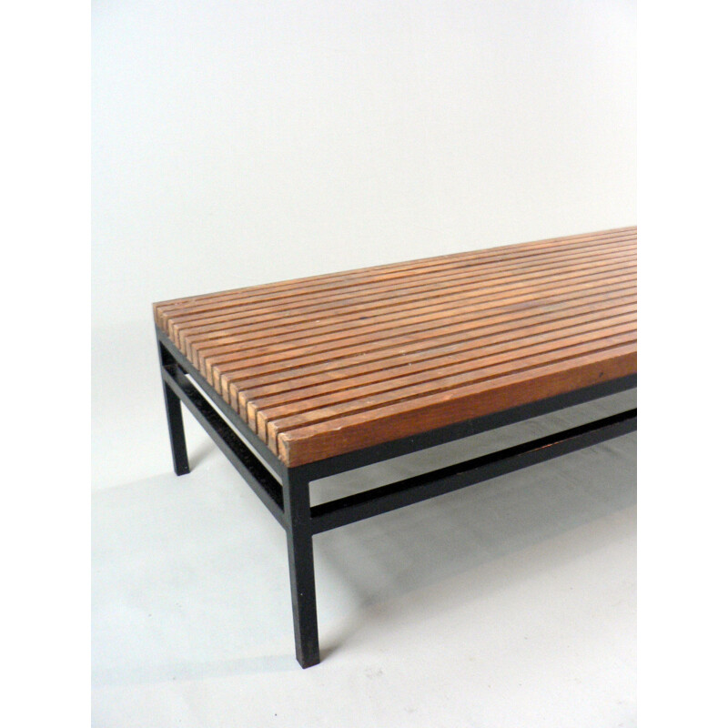 Mid century coffee table in oak battens - 1950s