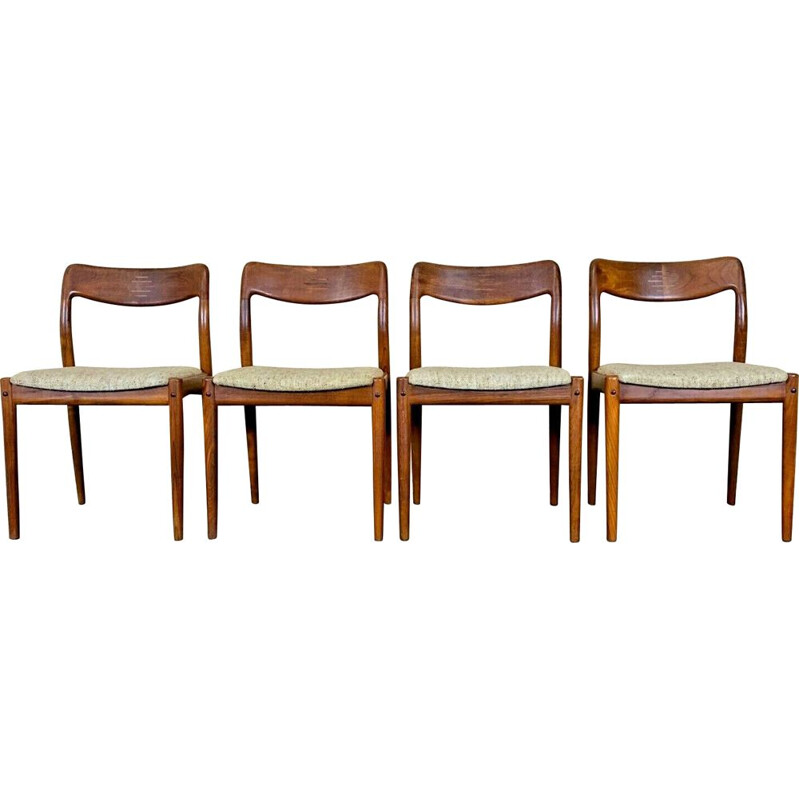 Set of 4 vintage teak chairs by Johannes Andersen for Uldum Møbelfabrik, 1960-1970s
