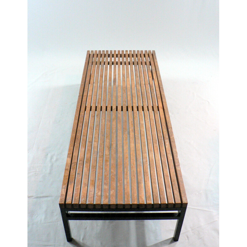 Mid century coffee table in oak battens - 1950s