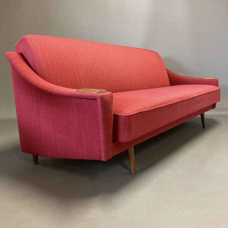 Scandinavische vintage sofa van wol en zijde, 1950