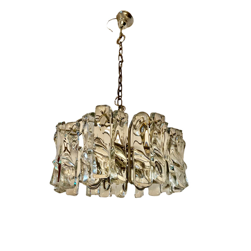 Vintage glass chandelier by Jt Kalmar, 1970