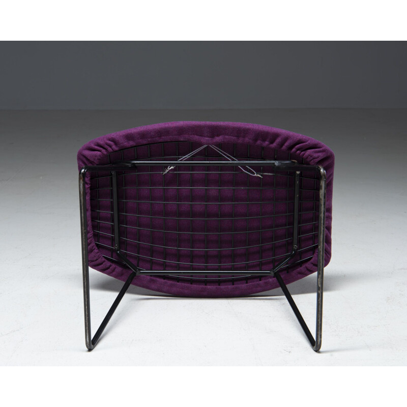 Vintage fauteuil en voetenbank "The Bird Chair" van Harry Bertoia voor Knoll Int. 1950