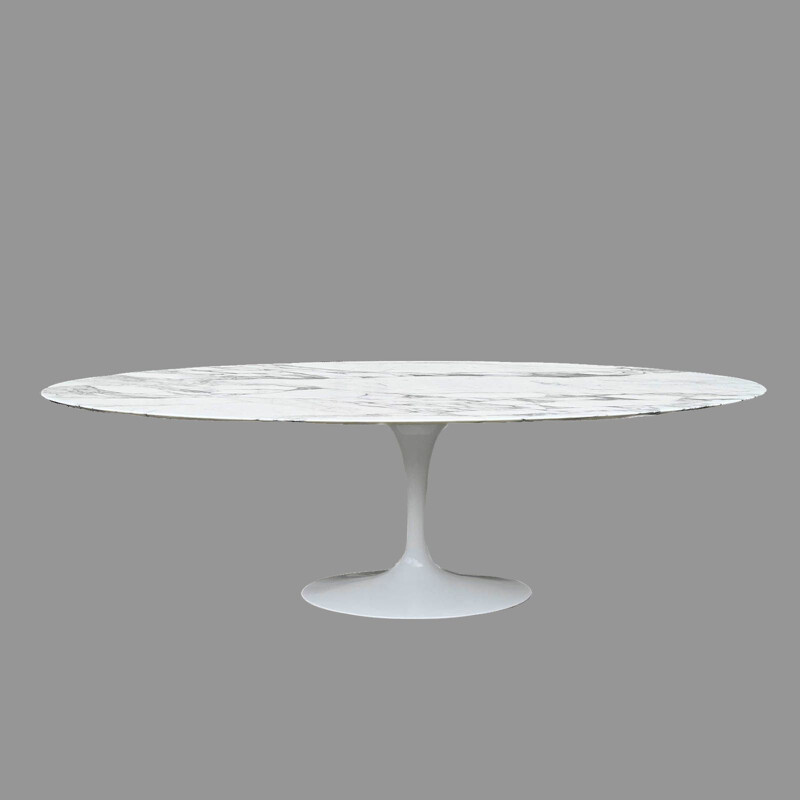 Mesa de mármol vintage Arabesacto de Oval Saarinen para Knoll International, 2018