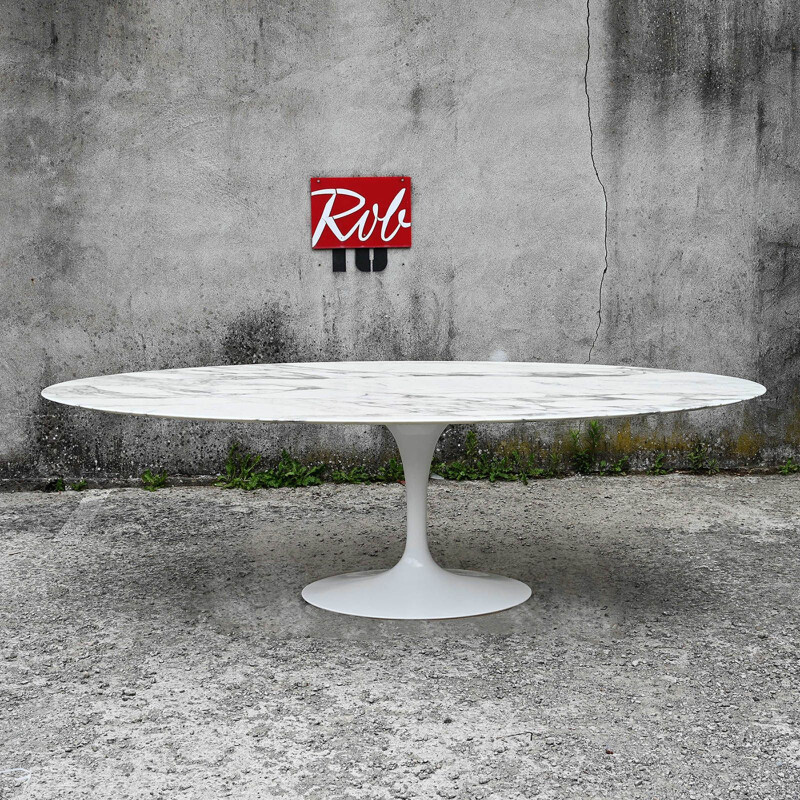 Arabesacto vintage marmeren tafel door Oval Saarinen voor Knoll International, 2018