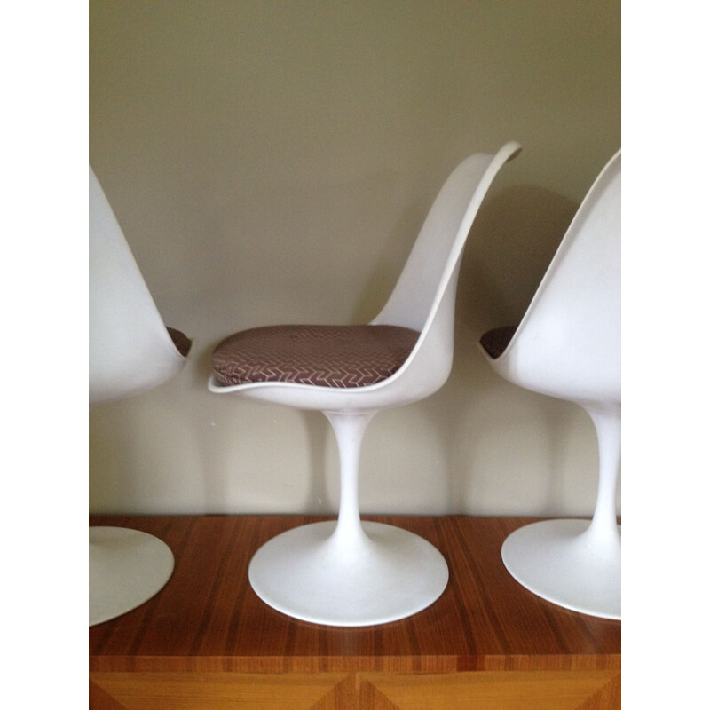 Juego de 4 sillas vintage Tulip de Eero Saarinen para Knoll