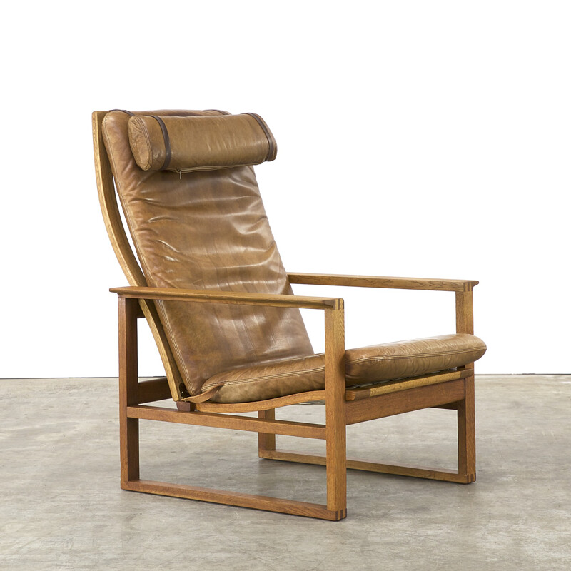 Fredericia Stolefabrik armchair in leather, Borge MOGENSEN - 1970s