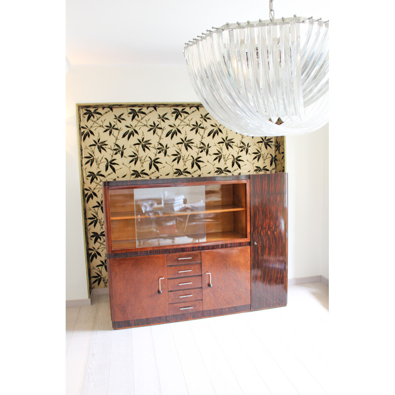 Art Deco vintage sideboard in rosewood panelling, Italy 1940s