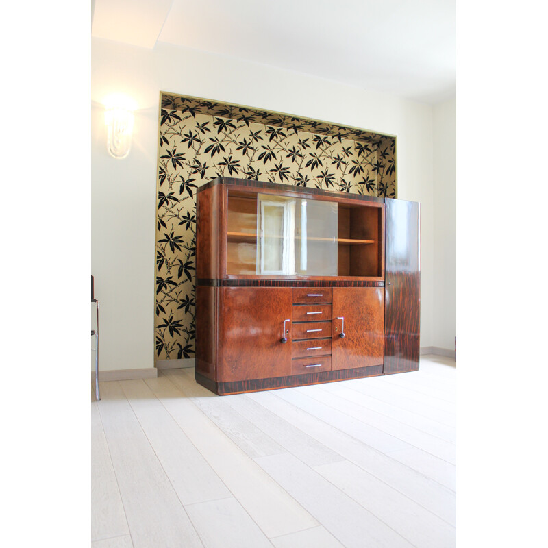 Art Deco vintage sideboard in rosewood panelling, Italy 1940s