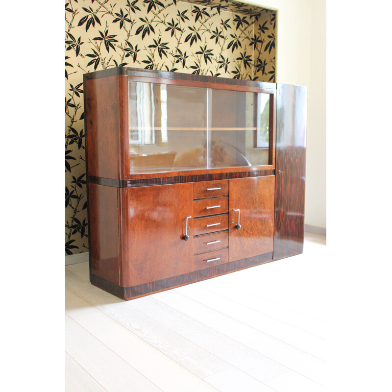 Art Deco vintage sideboard in rosewood panelling, Italy 1940s
