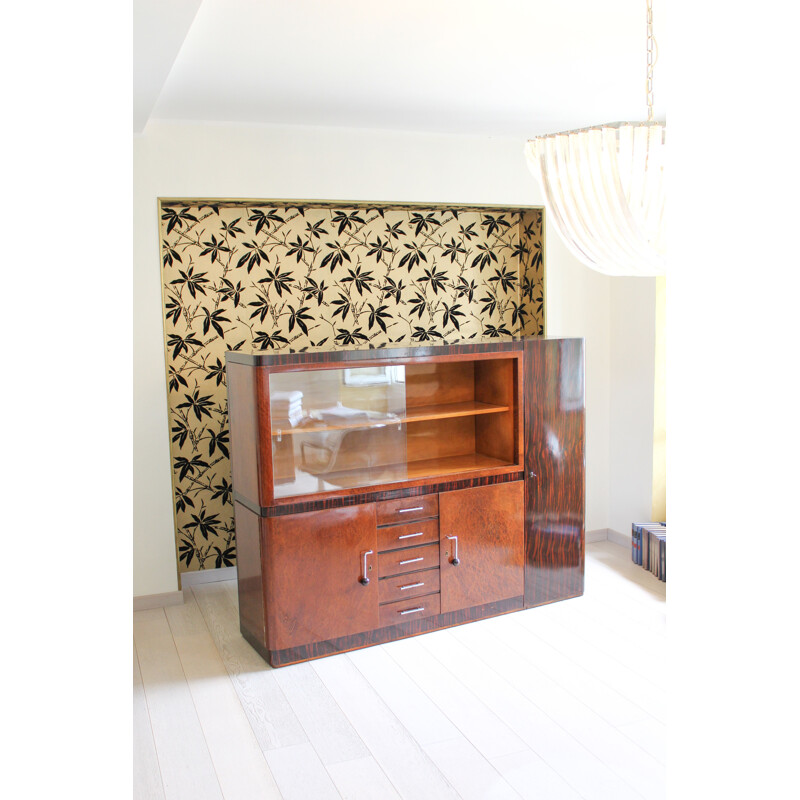 Art Deco vintage sideboard in rosewood panelling, Italy 1940s