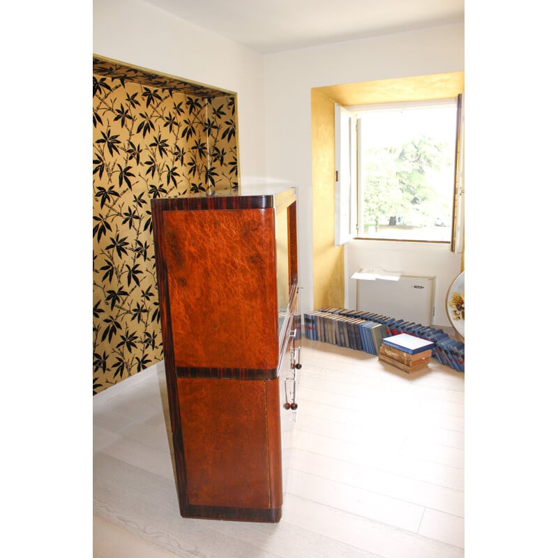 Art Deco vintage sideboard in rosewood panelling, Italy 1940s