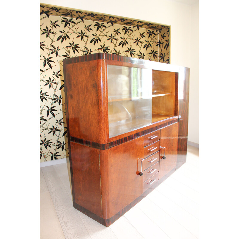 Art Deco vintage sideboard in rosewood panelling, Italy 1940s