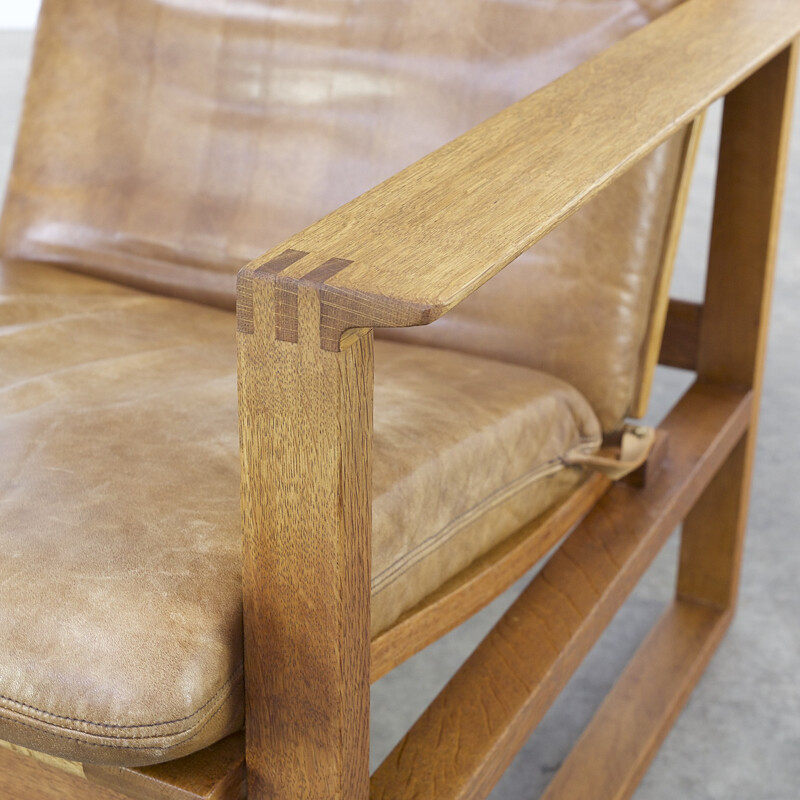 Fredericia Stolefabrik armchair in leather, Borge MOGENSEN - 1970s