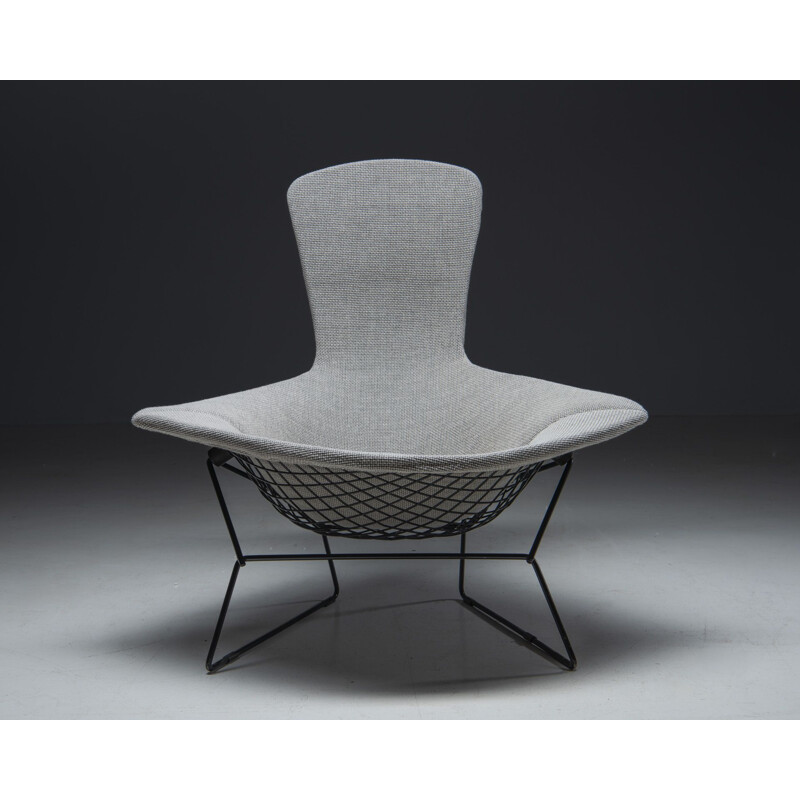 Poltrona vintage con pouf "The Bird Chair" di Harry Bertoia per Knoll Int, 1950